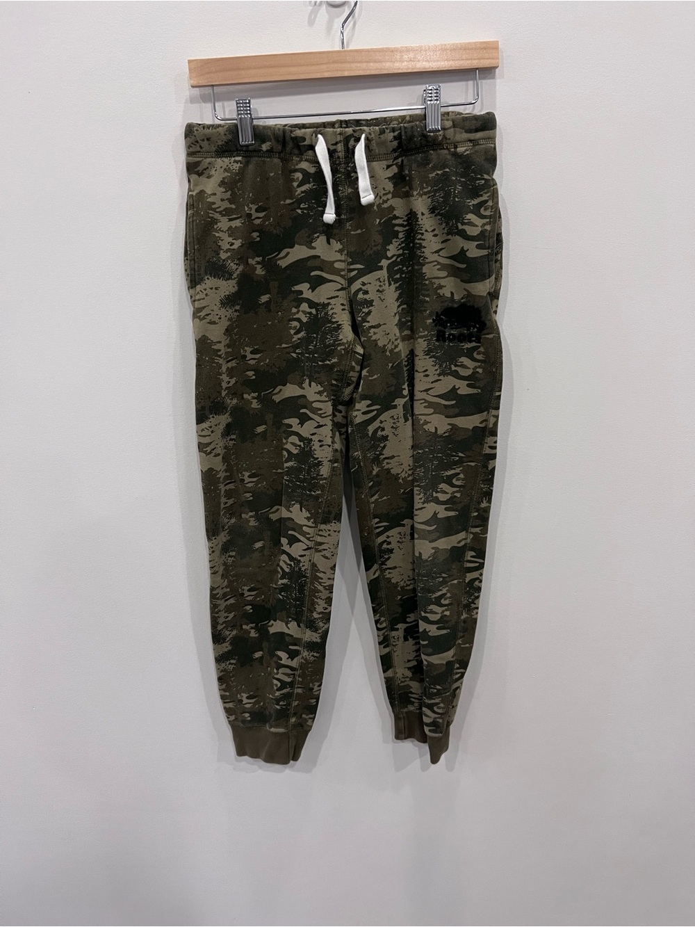 Roots Kids Camo Forest Print Jogger Sweatpants Size 14 Fleece Lined